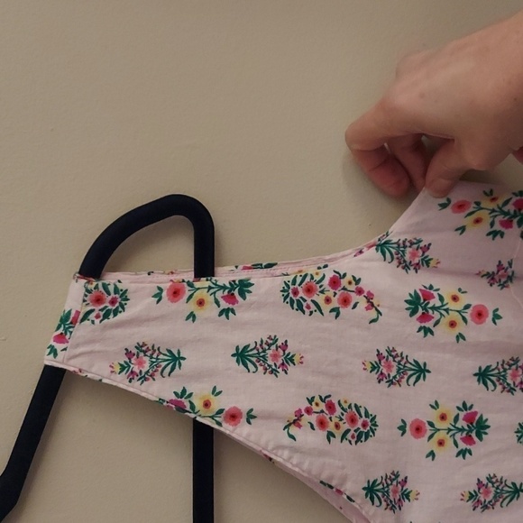 ANN TAYLOR Floral Linen Blend Lined Pink Dress - Picture 5 of 13